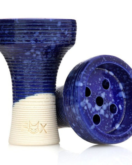 Dark Blue Fox Killer Bowl - Tall Hookah Bowl with Glazed Finish
