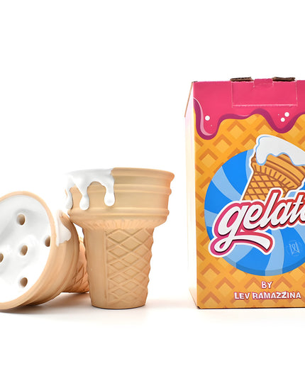 Werkbund Gelato hookah bowl with original packaging, featuring ice cream cone design
