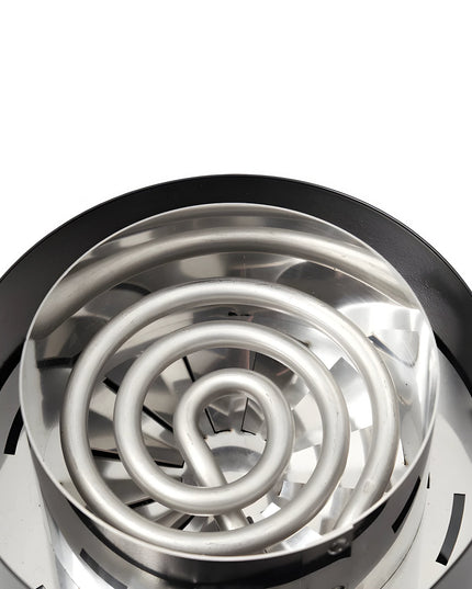 Top view of Shisha Turbine NeXt Premium Coal Burner with stainless steel Booster attachment.
