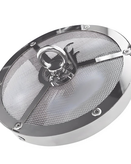 Close-up of Shisha Turbine NeXt stainless steel Booster lid for faster coal ignition.
