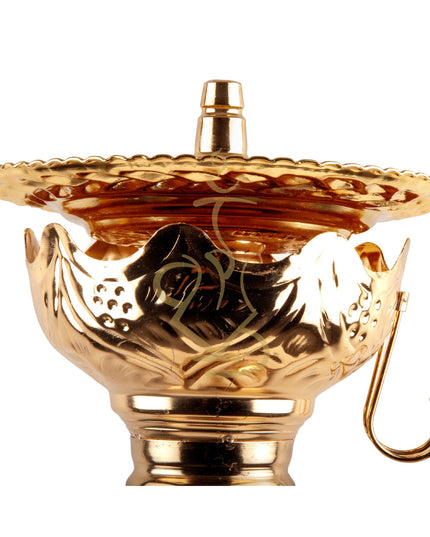 Bottom half of Khalil Mamoon Ice Dana Gold Hookah, detailed design on vase