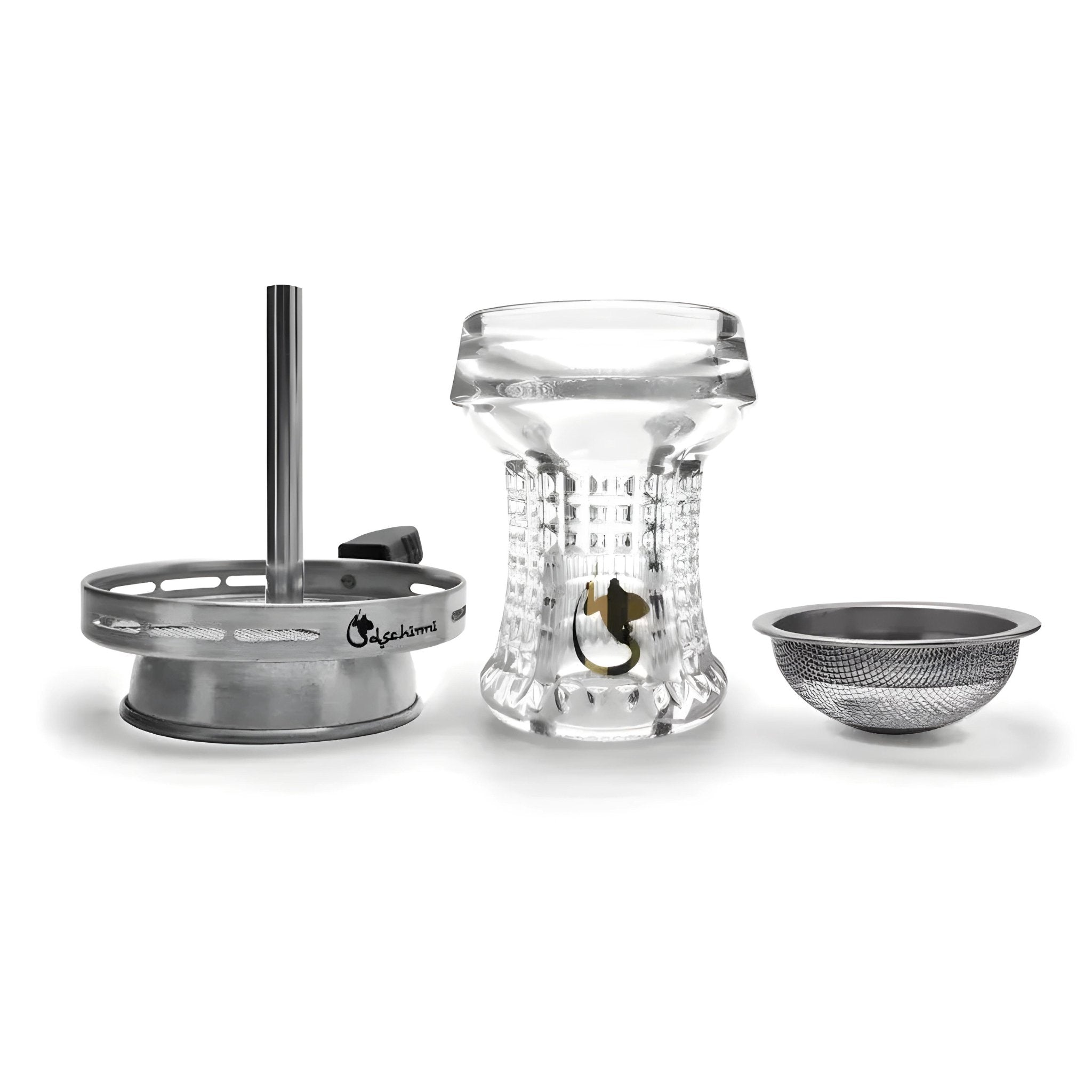 Dschinni Nero Crystal Glass Shisha Head Set with Vulcan Air