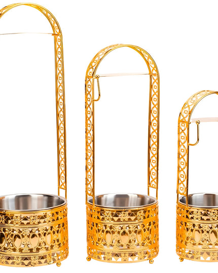 Gold and Silver Essentials Shisha Charcoal Holder in three sizes