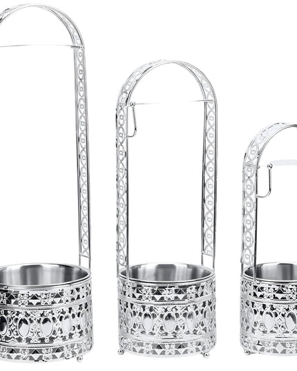 Three sizes of the Silver Essentials Shisha Charcoal Holder