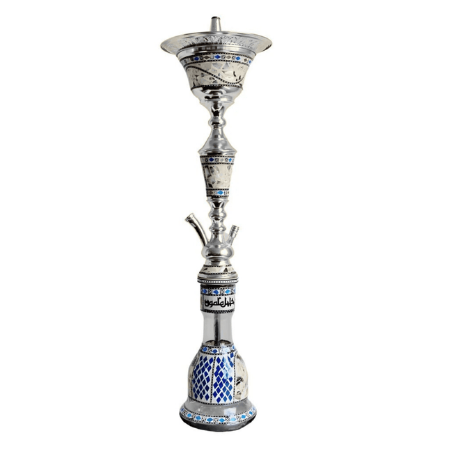 Khalil Mamoon Ice Chiller Hookah – Silver 80cm Shisha | The Premium Way