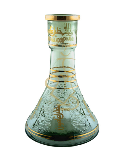 Close-up of a Khalil Mamoon large hookah base with intricate gold detailing, designed for medium to large shishas.