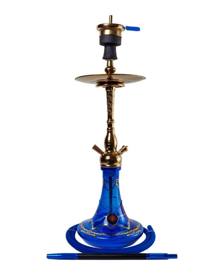 Amy Deluxe - Amy Deluxe - Gold Blue Jamilah 118.01 Single Hose Hookah Set - The Premium Way