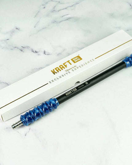 Kraft Shisha - Kraft Shisha Handle - Brushed Black Mouthpiece with Blue Handle - The Premium Way
